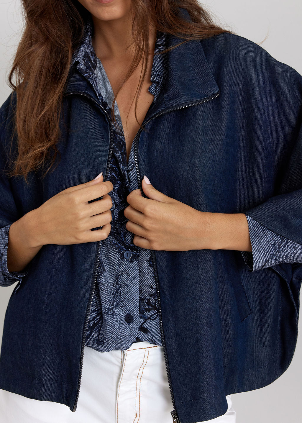 VESTE STYLE PONCHO CHIRAZ DENIM