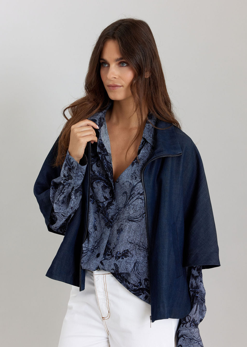 VESTE STYLE PONCHO CHIRAZ DENIM