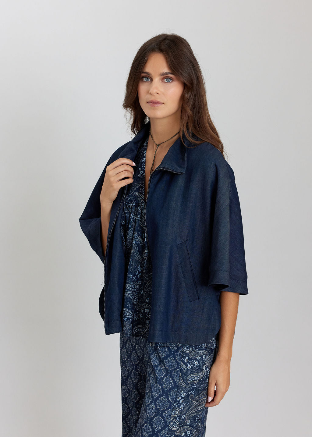 VESTE STYLE PONCHO CHIRAZ DENIM