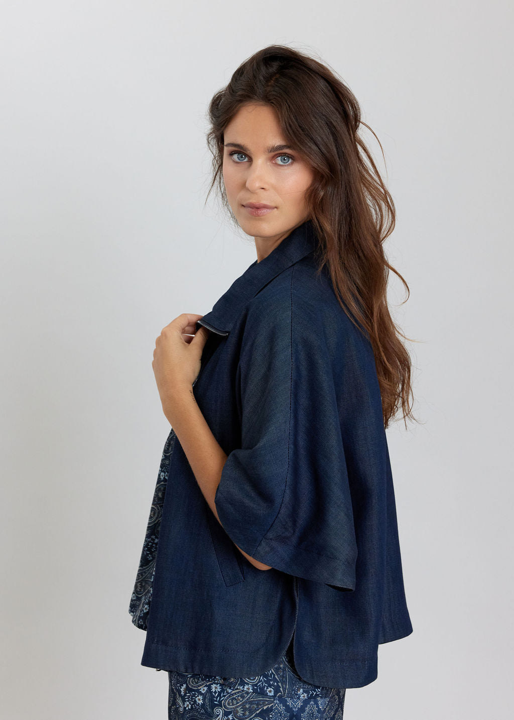 VESTE STYLE PONCHO CHIRAZ DENIM