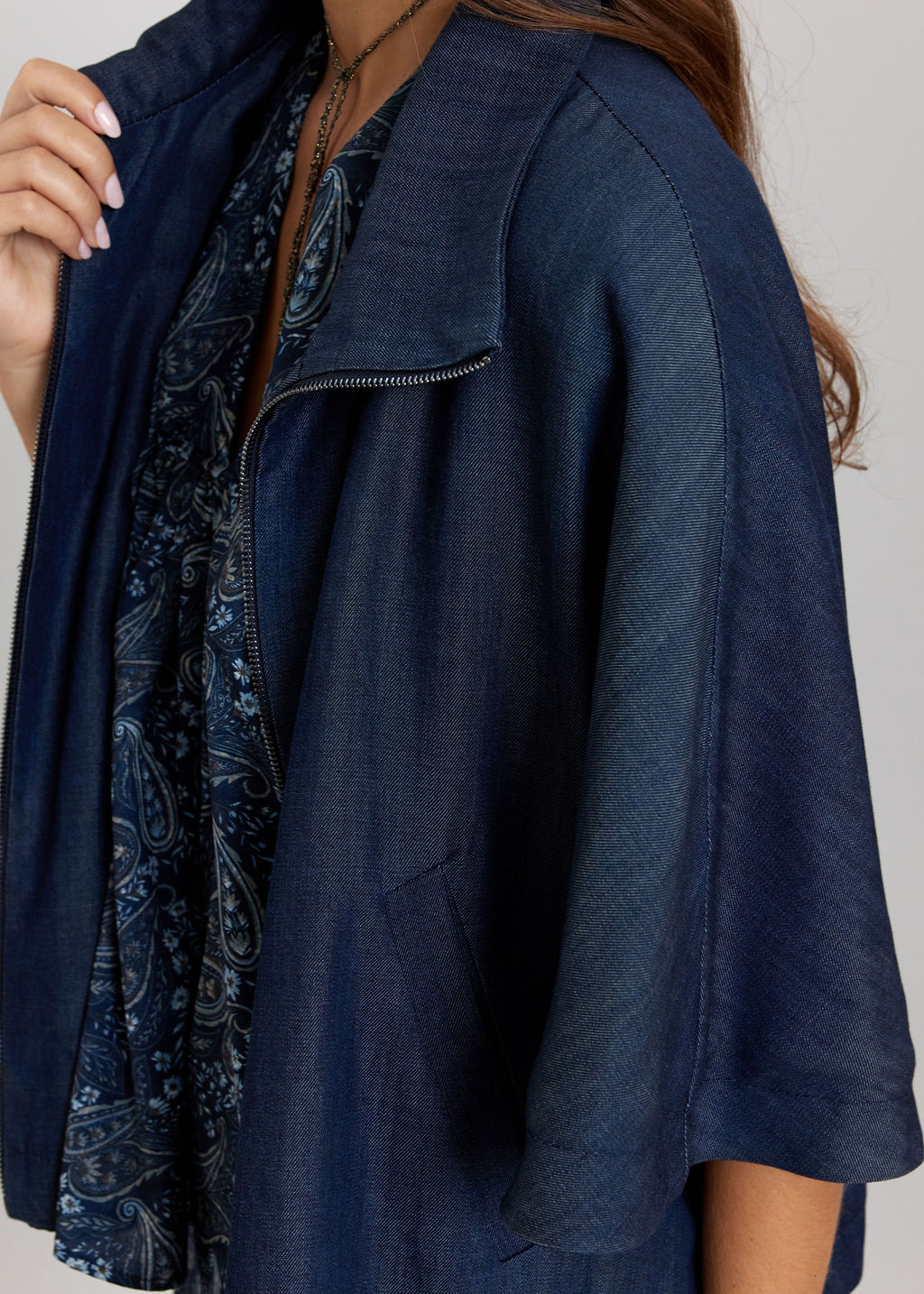 VESTE STYLE PONCHO CHIRAZ DENIM