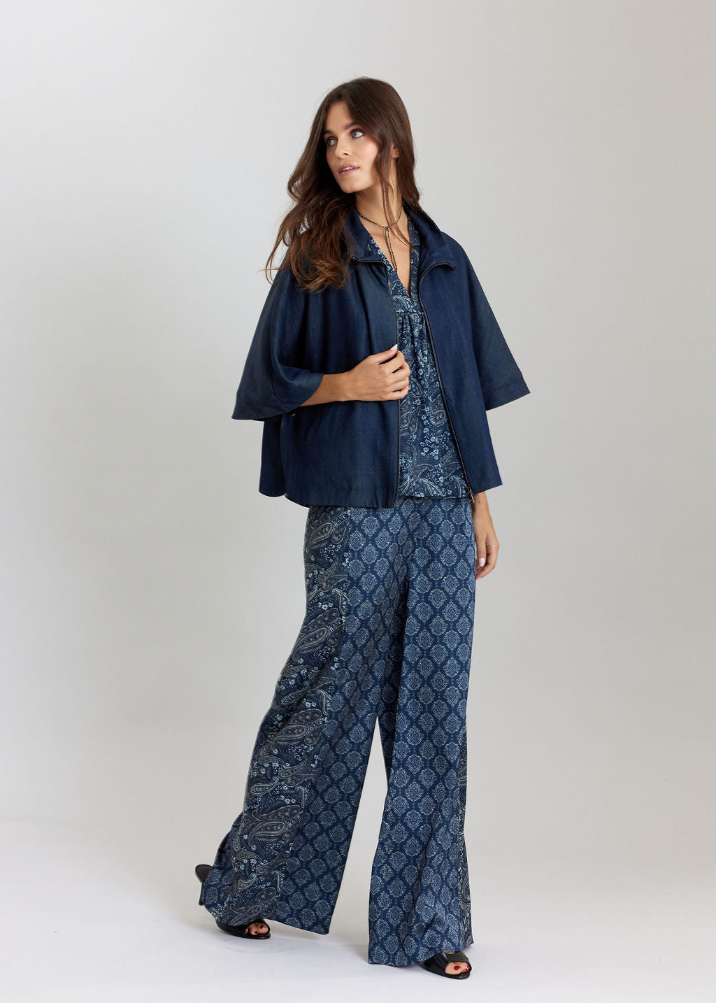 VESTE STYLE PONCHO CHIRAZ DENIM