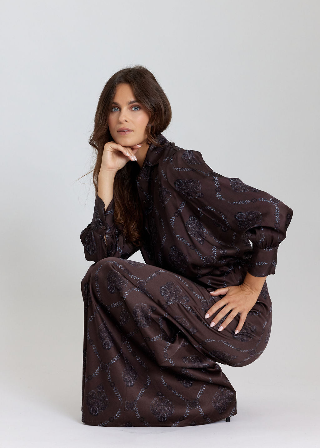 PANTALON LON IMPRIMÉ LENA CAFE
