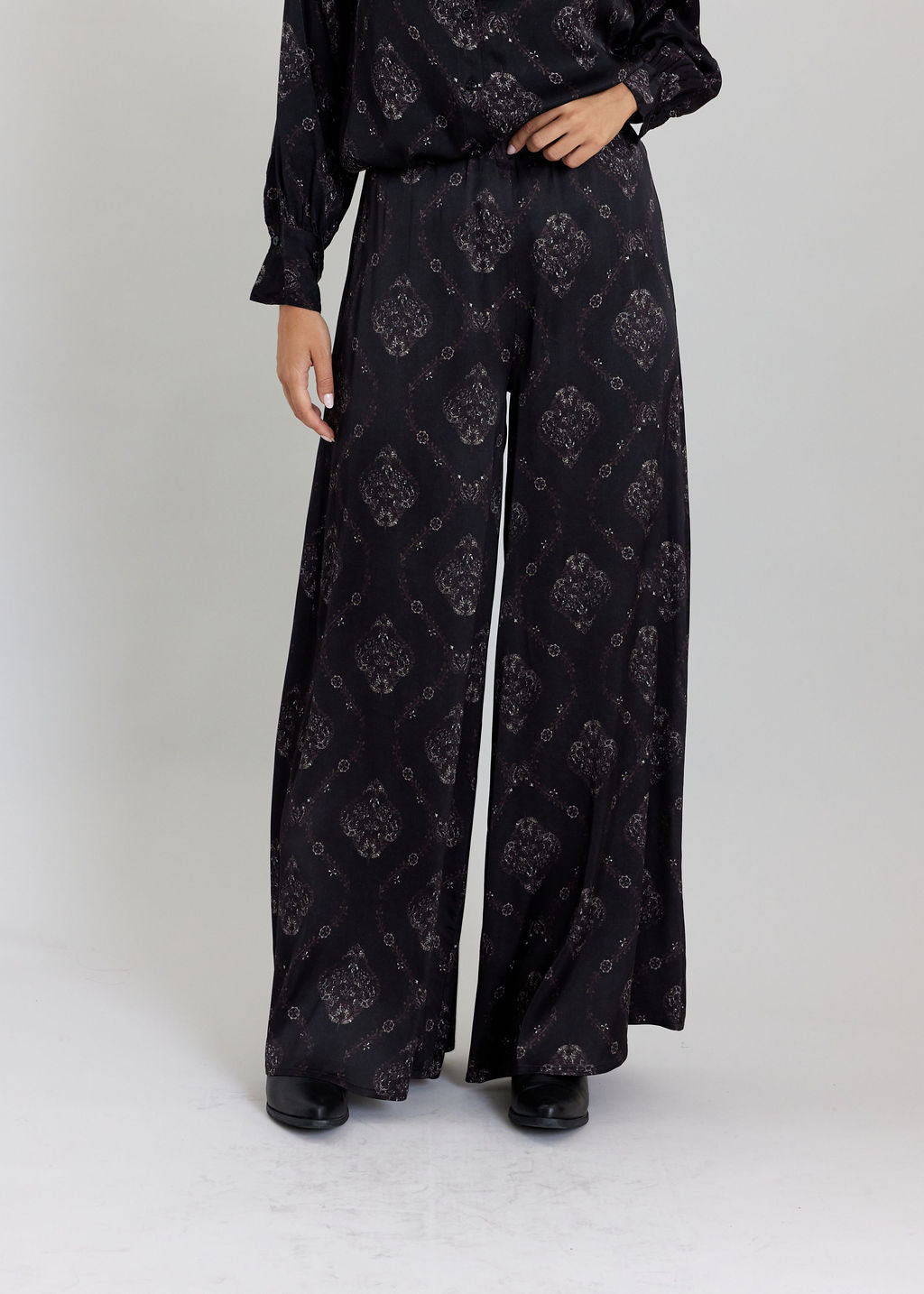 PANTALON LON IMPRIMÉ LENA NOIR