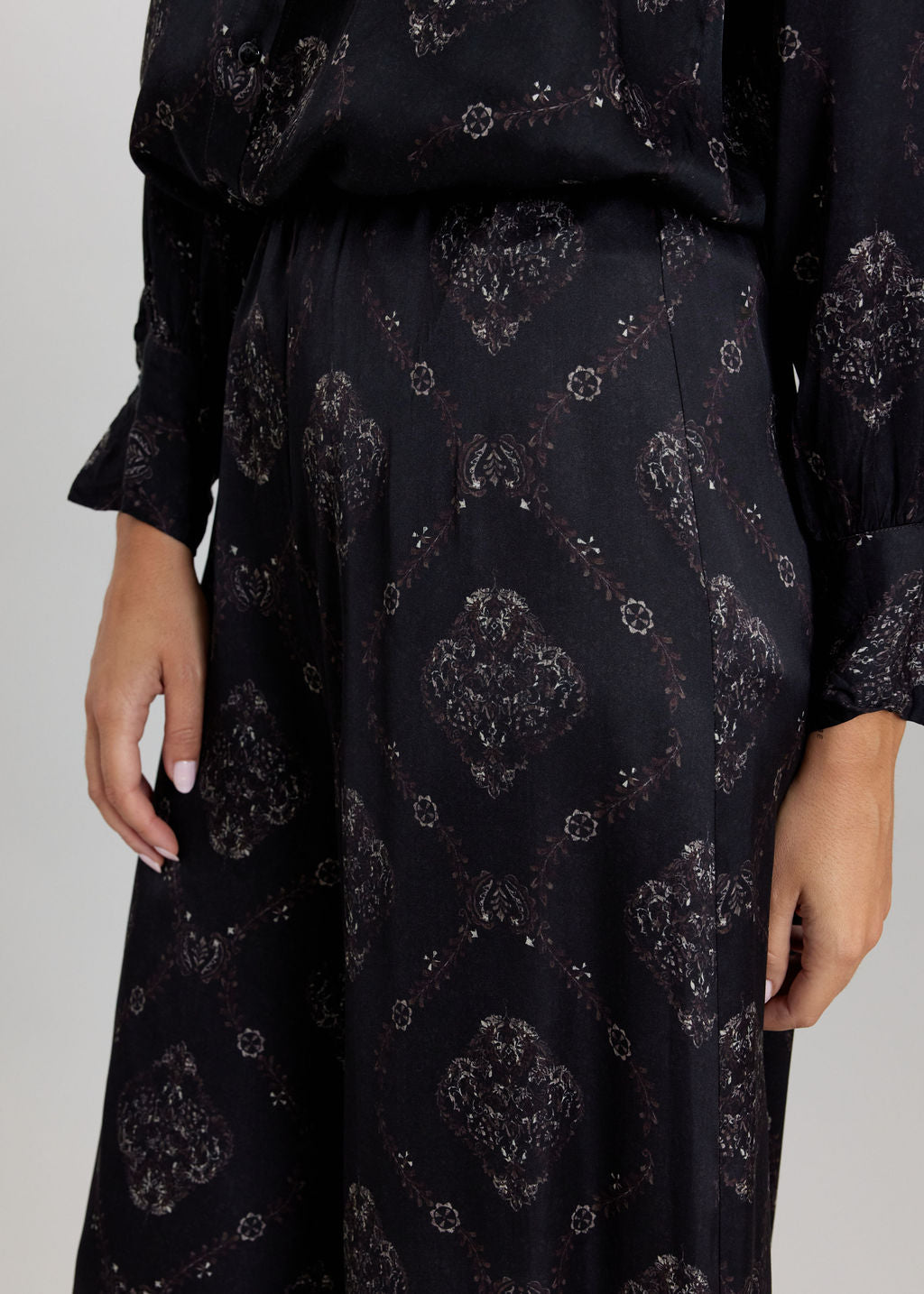 PANTALON LON IMPRIMÉ LENA NOIR