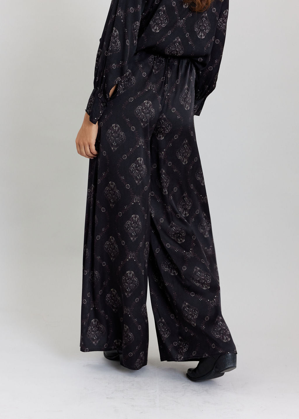 PANTALON LON IMPRIMÉ LENA NOIR