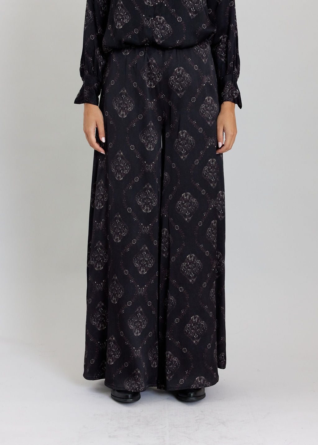 PANTALON LON IMPRIMÉ LENA NOIR