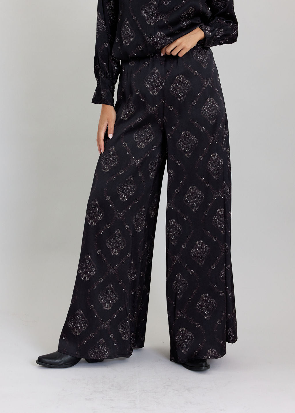 PANTALON LON IMPRIMÉ LENA NOIR