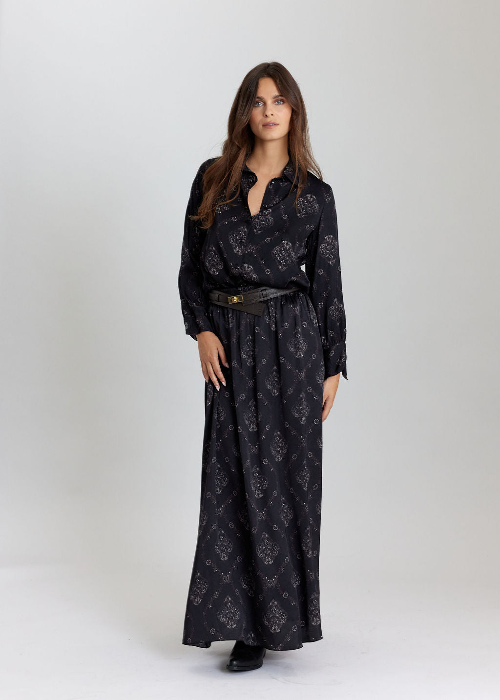 LIA BLACK PRINTED SHIRT