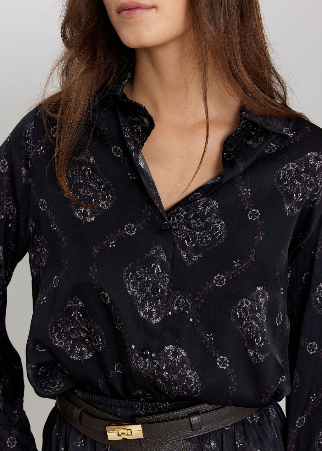 LIA BLACK PRINTED SHIRT