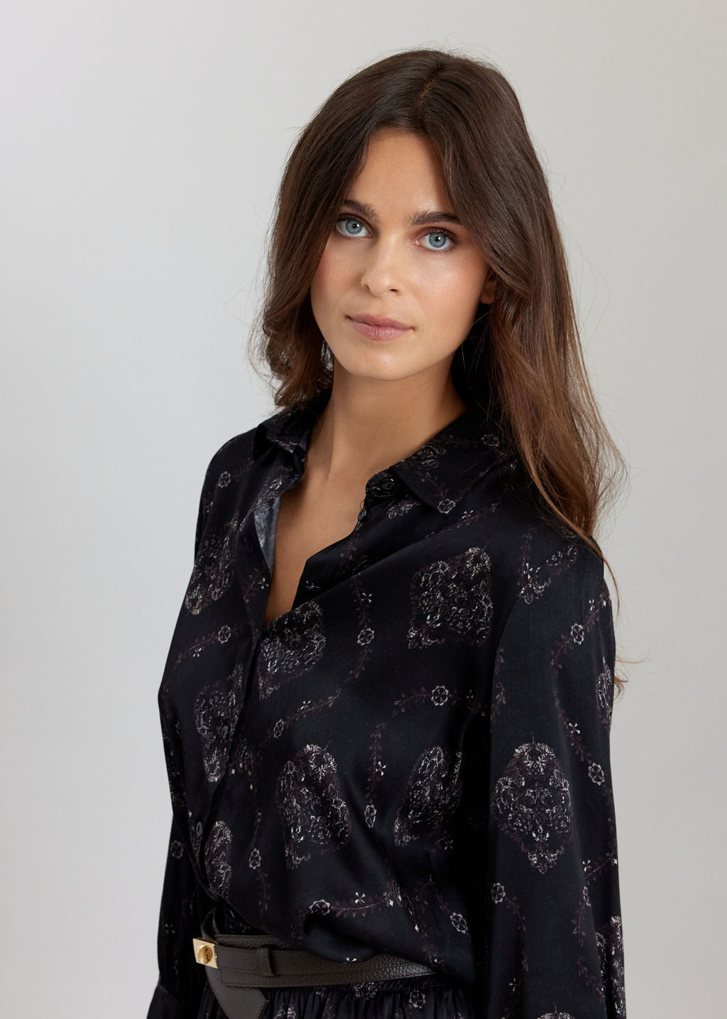 LIA BLACK PRINTED SHIRT