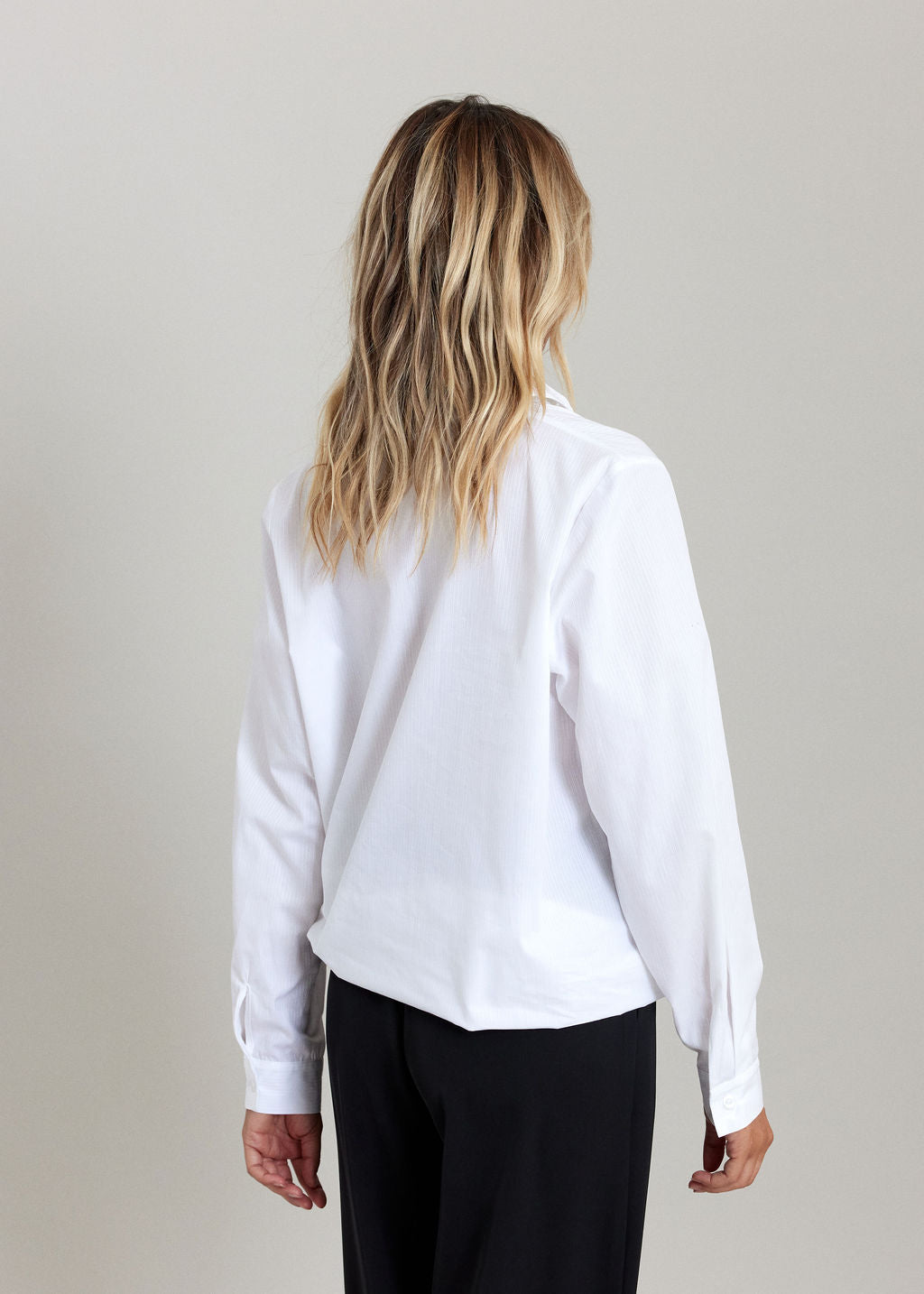 CHEMISE EN POPELINE TEXTURÉE CLARA BLANC