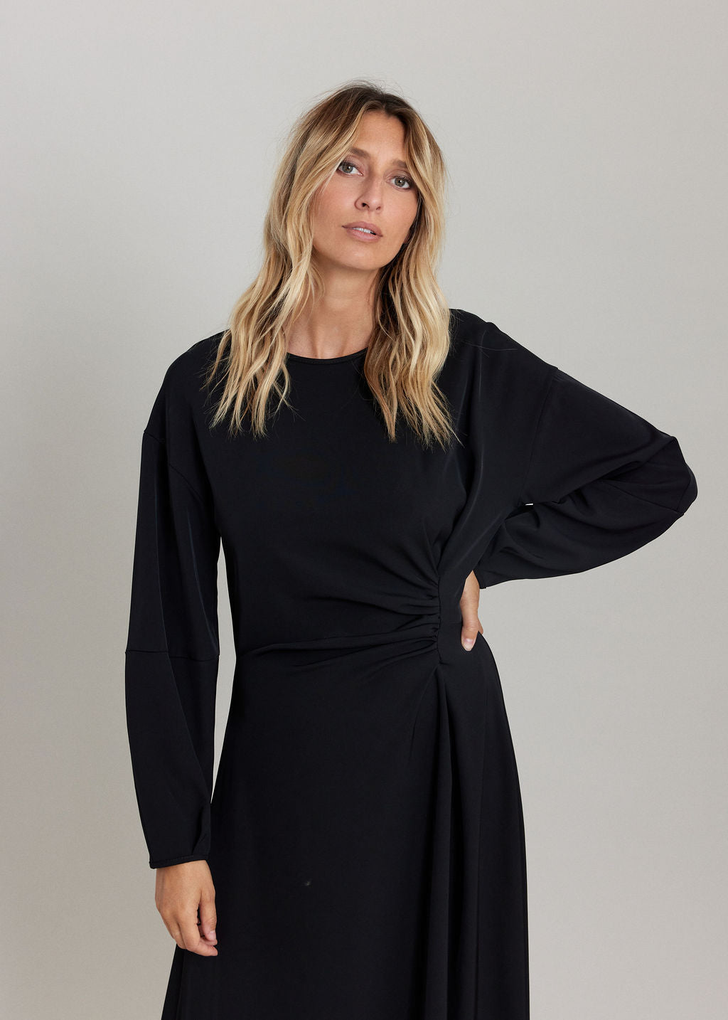 PHIL ASYMMETRIC MAXI DRESS BLACK
