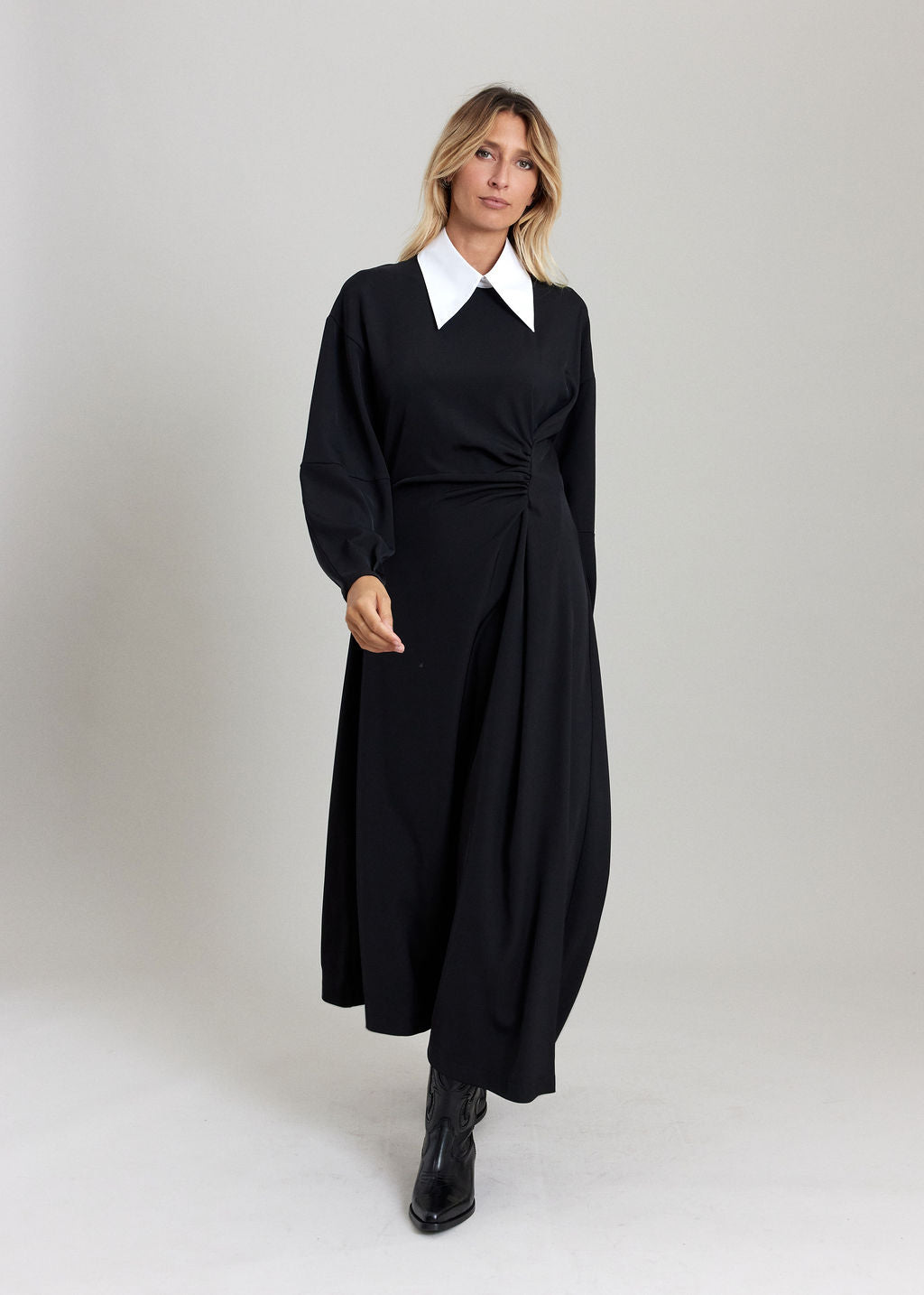 PHIL ASYMMETRIC MAXI DRESS BLACK