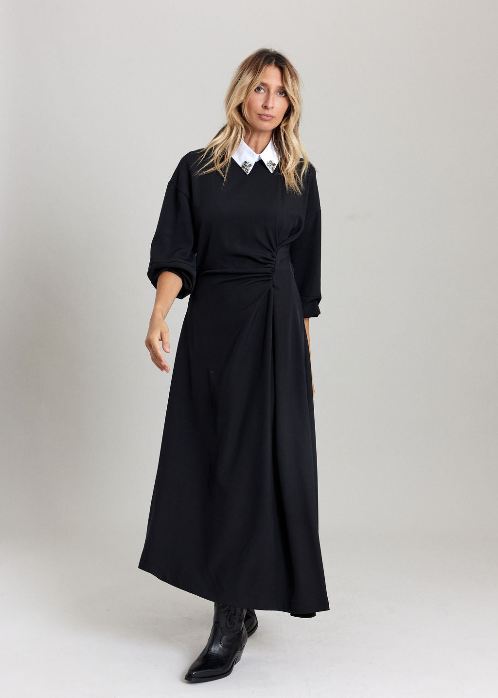 PHIL ASYMMETRIC MAXI DRESS BLACK