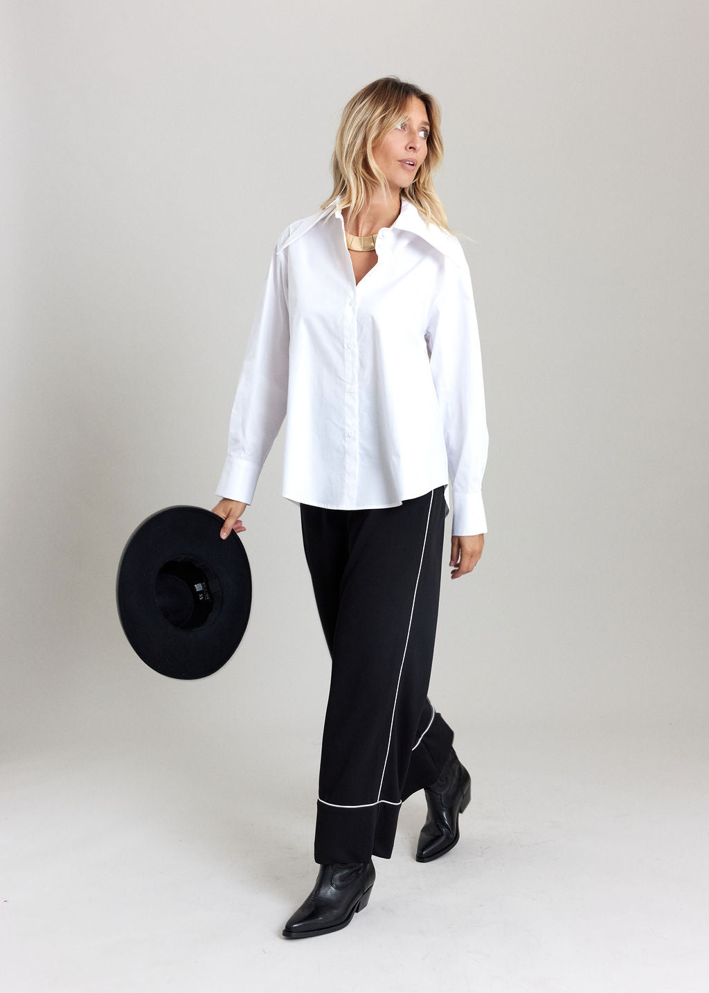 PANTALON BICOLORE SORA NOIR