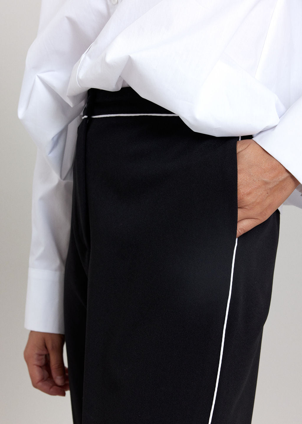 PANTALON BICOLORE SORA NOIR
