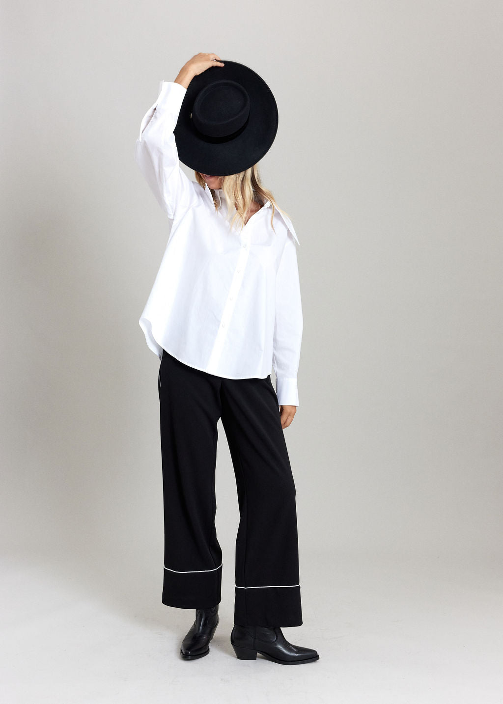 PANTALON BICOLORE SORA NOIR