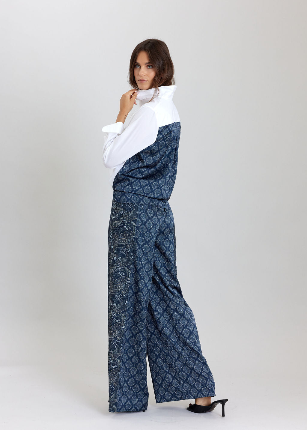 CHEMISE BI-MATIÈRE LESLIE BLUE