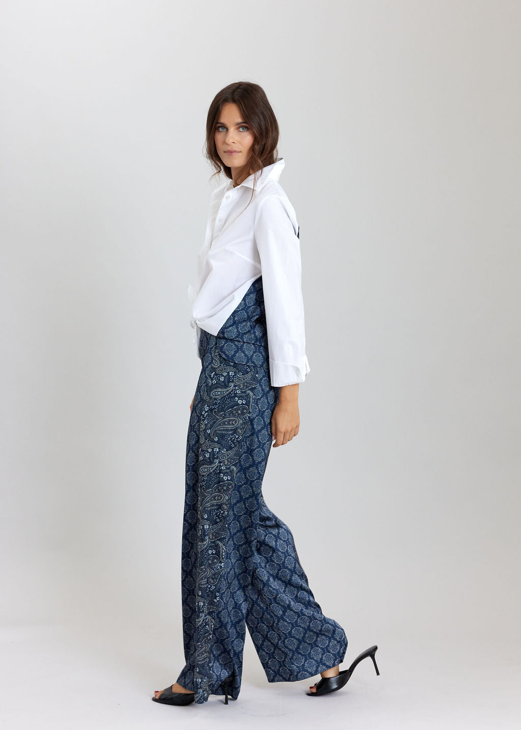 CHEMISE BI-MATIÈRE LESLIE BLUE