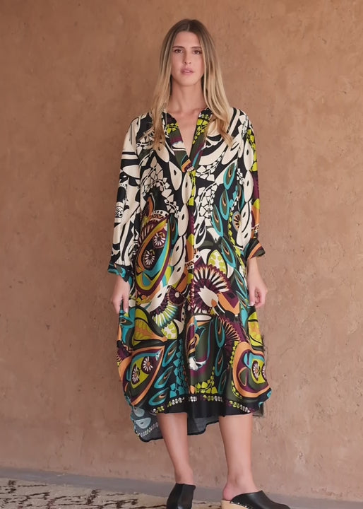 FLUID RON PRINT DRESS