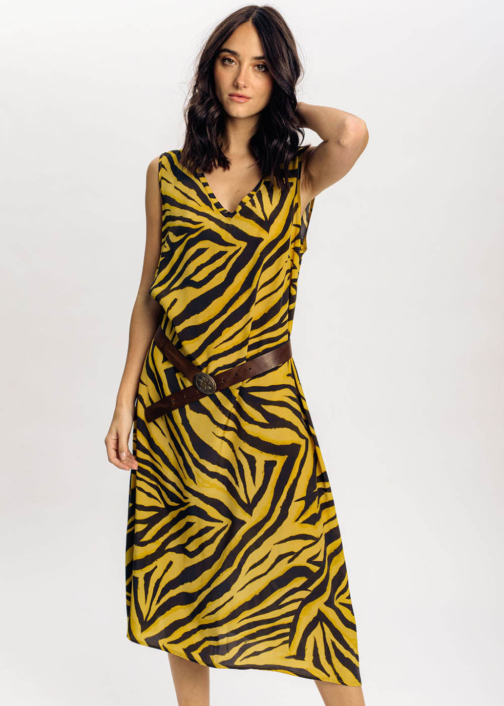 Zebra printed tunic dress