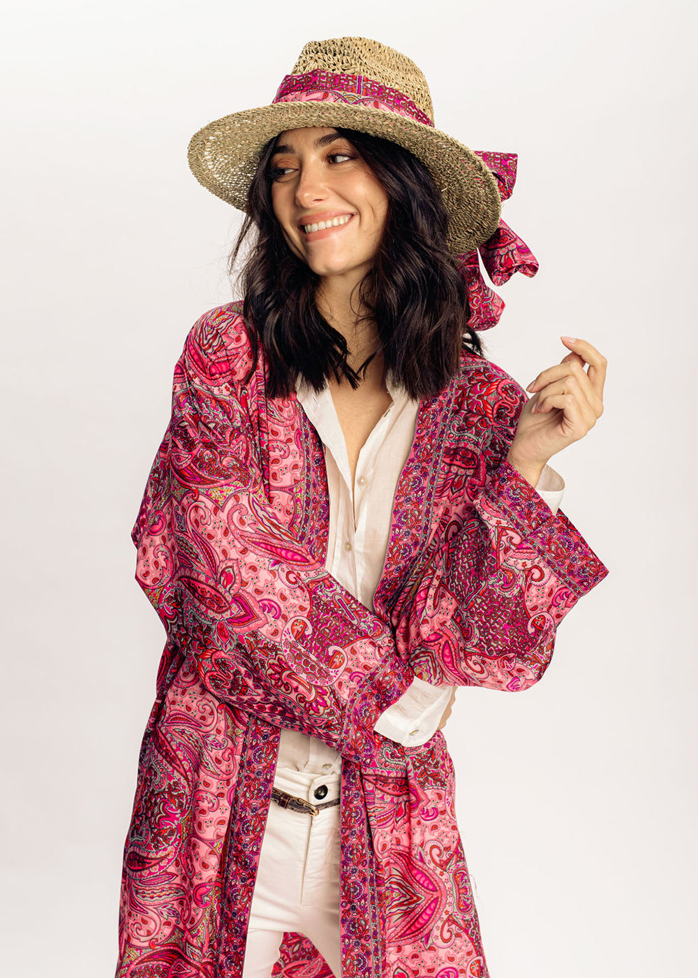 Kimono long rose | Vêtements Femme Lauren Vidal 2