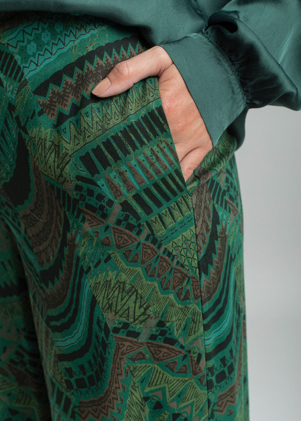 Pantalon imprimé en jersey Vert | Vêtements Femme Lauren Vidal