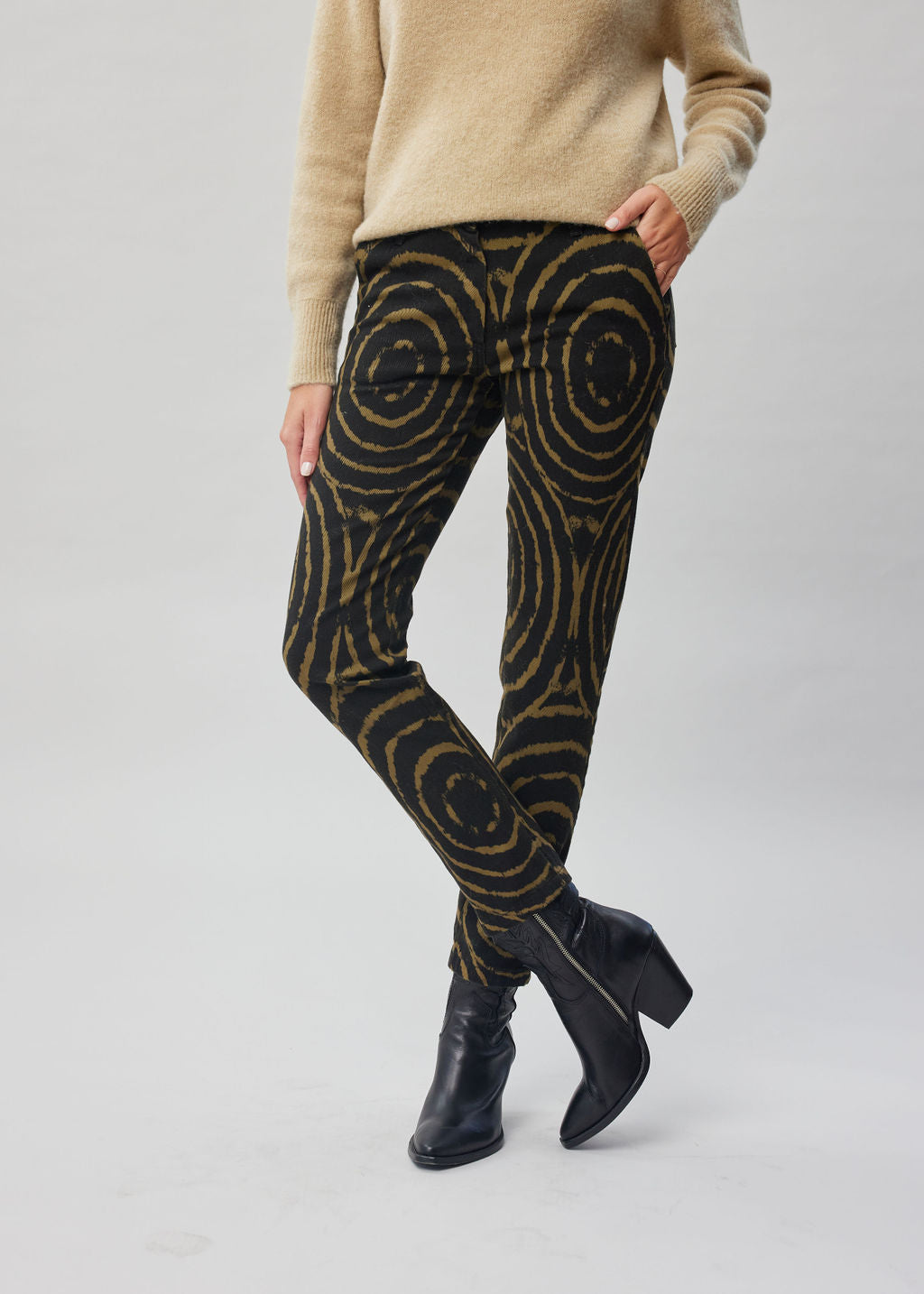 Pantalon 5 poches imprimé Kaki | Vêtements Femme Lauren Vidal