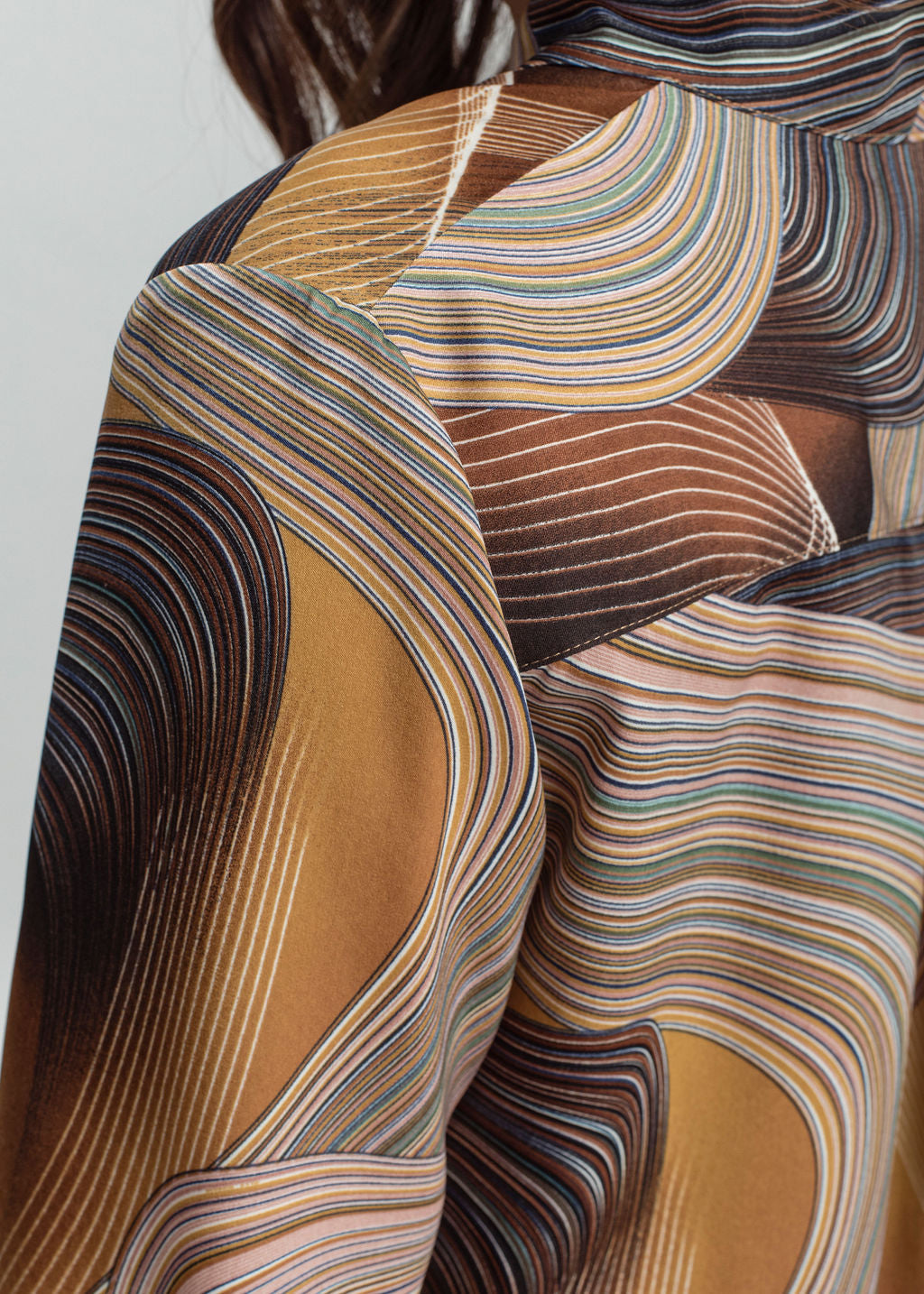 Chemise cravate imprimée Coffee | Vêtements Femme Lauren Vidal