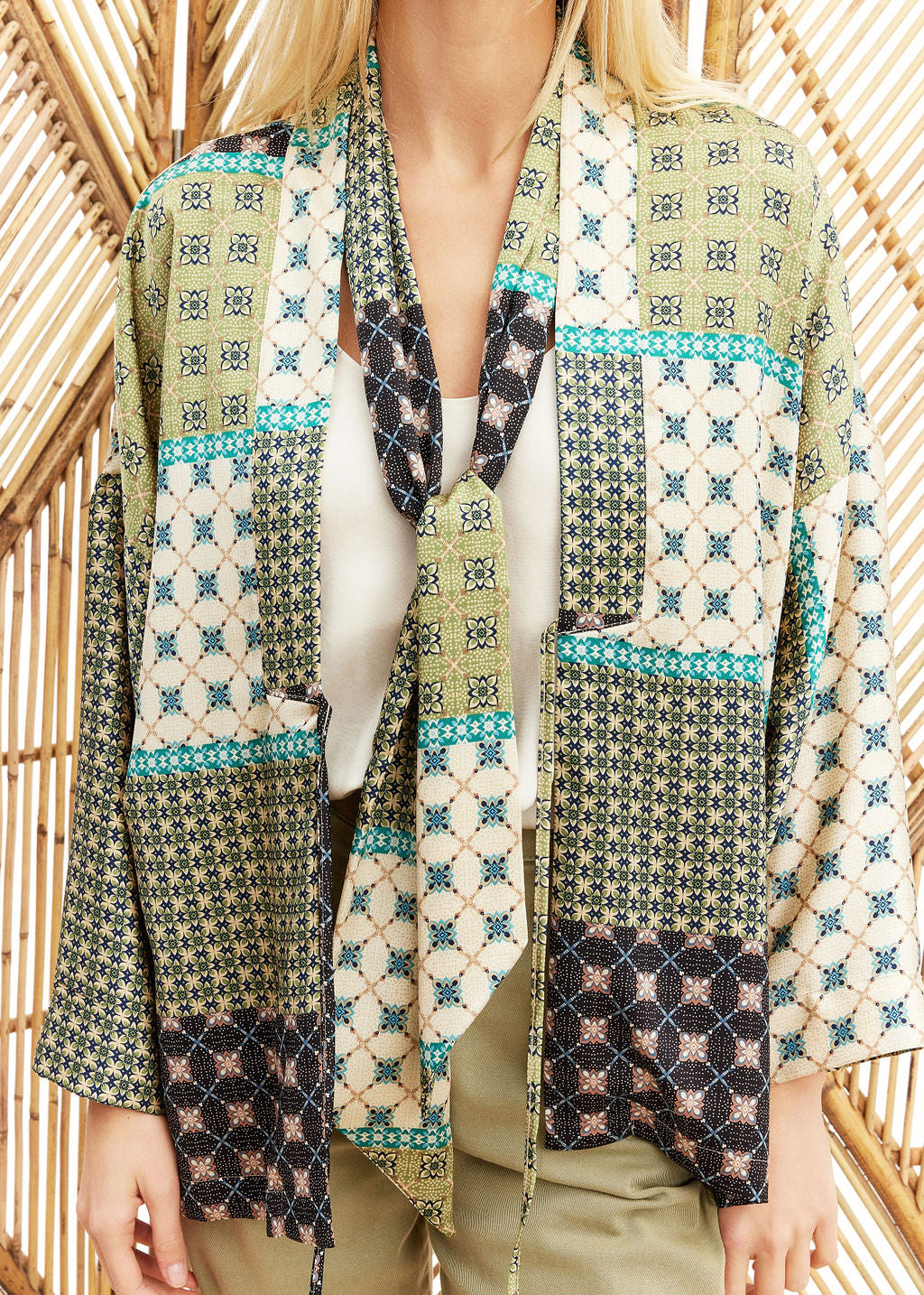 Veste kimono vert | Vêtements Femme Lauren Vidal 5