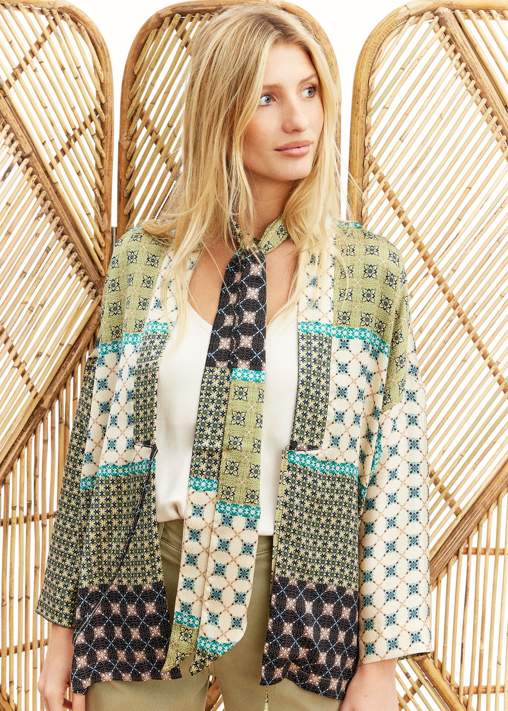 Veste kimono vert | Vêtements Femme Lauren Vidal 7