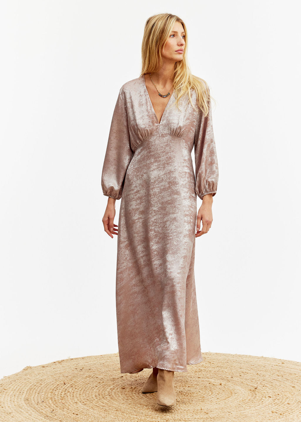 Robe longue lamée rose | Vêtements Femme Lauren Vidal 6