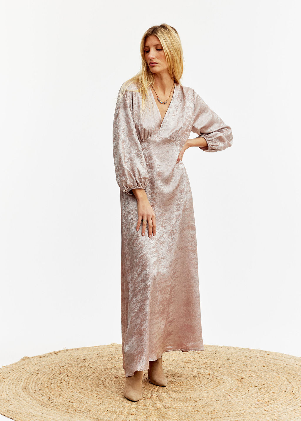 Robe longue lamée rose | Vêtements Femme Lauren Vidal 8