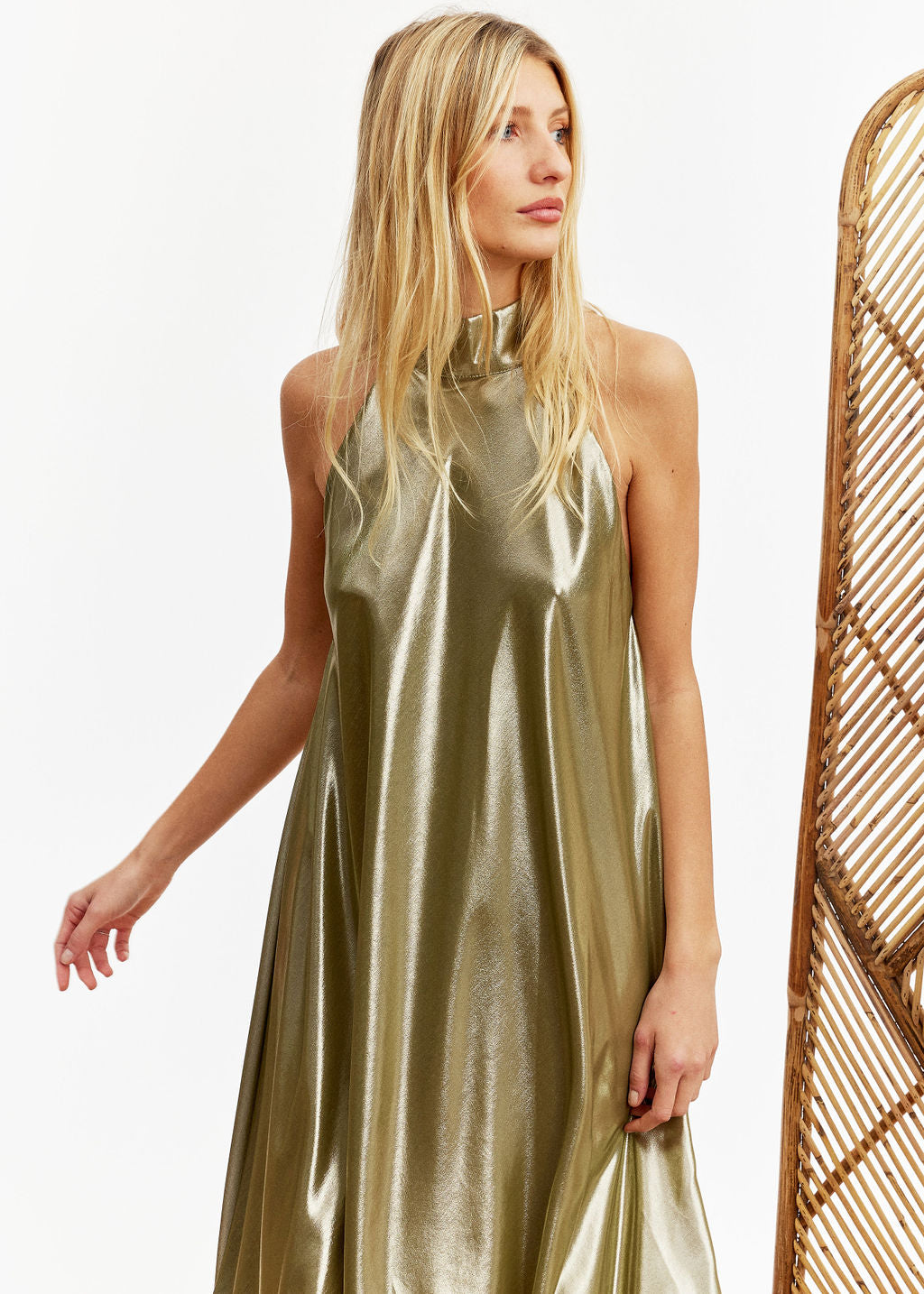 Robe longue lamée Vert | Vêtements Femme Lauren Vidal 9