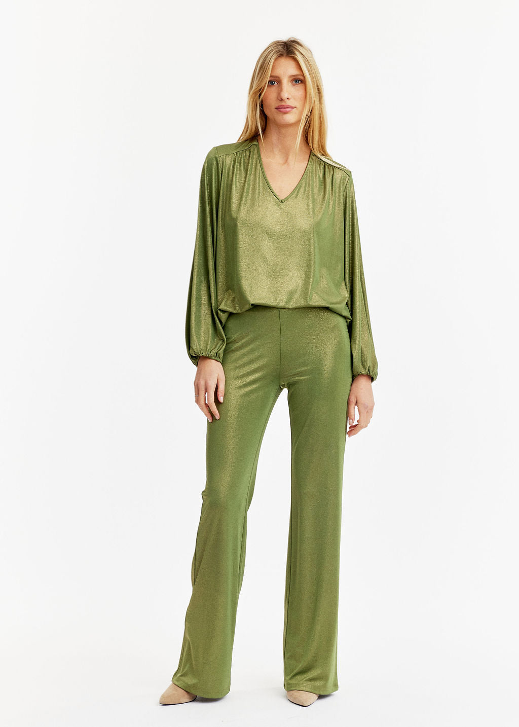 Tunique en jersey lamé Vert | Vêtements Femme Lauren Vidal 8