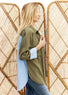 Chemise bi-matière Vert| Vêtements Femme Lauren Vidal 3