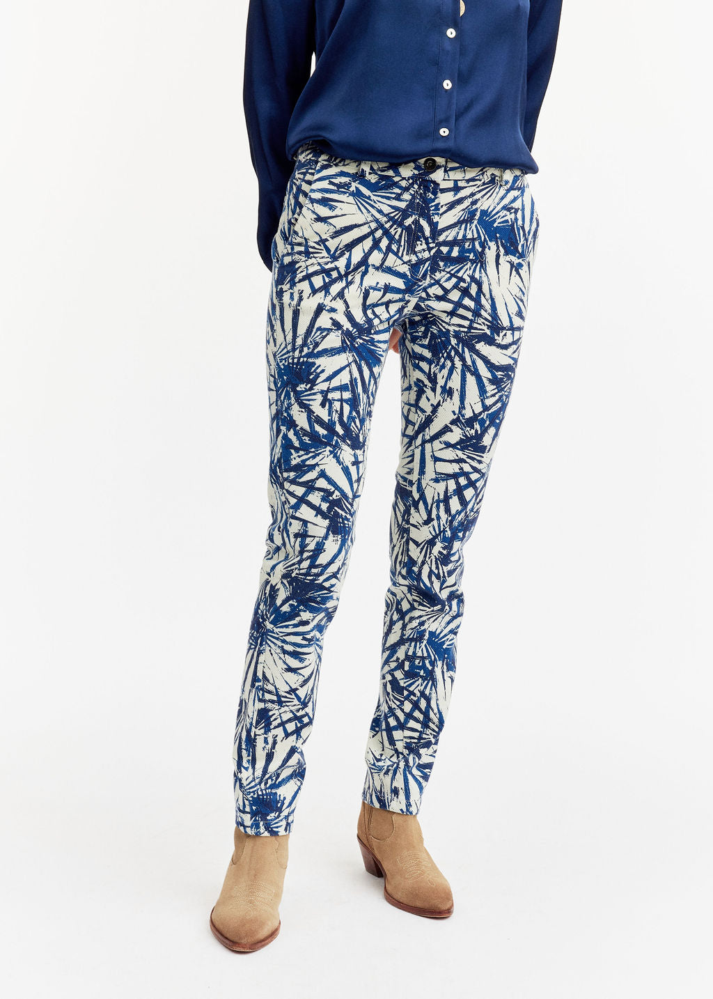 Pantalon imprimé bleu | Vêtements Femme Lauren Vidal 1