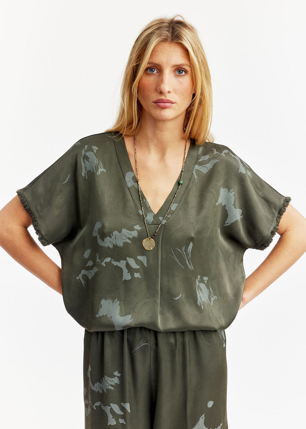 Top frangé vert | Vêtements Femme Lauren Vidal 2