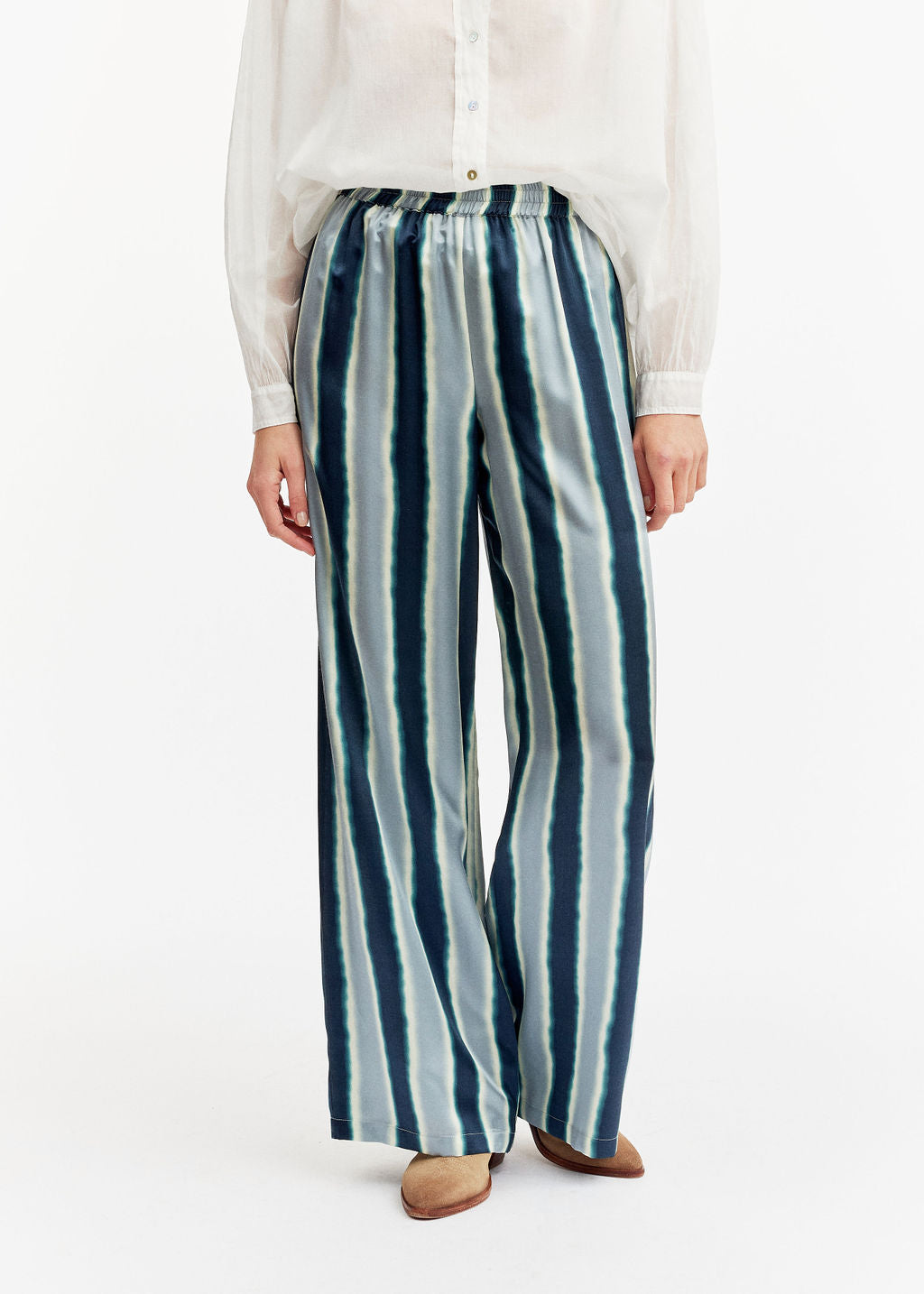 Pantalon rayé bleu | Vêtements Femme Lauren Vidal 1