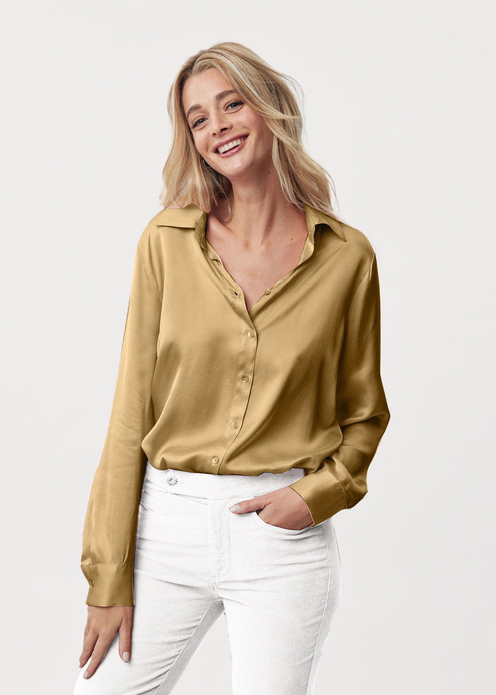 Chemise en viscose beige | Vêtements Femme Lauren Vidal 1