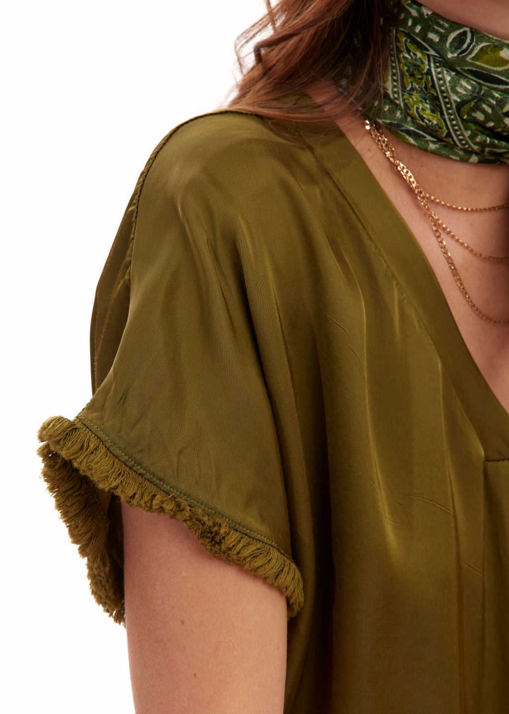 Top frangé vert | Vêtements Femme Lauren Vidal 4