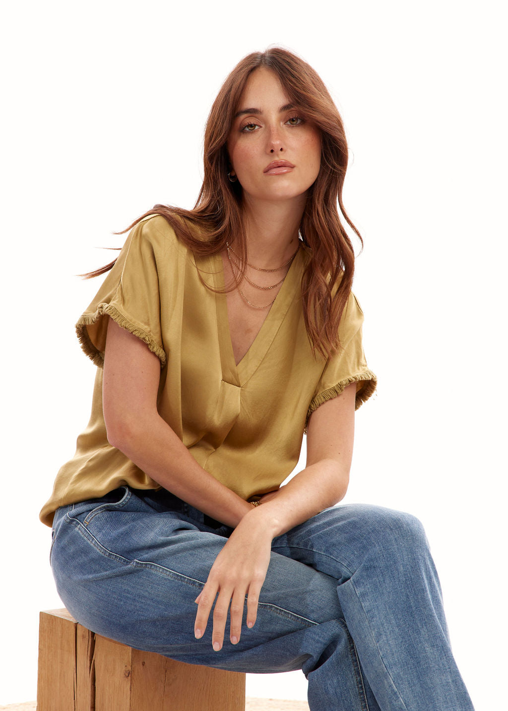 Top frangé beige | Vêtements Femme Lauren Vidal 3