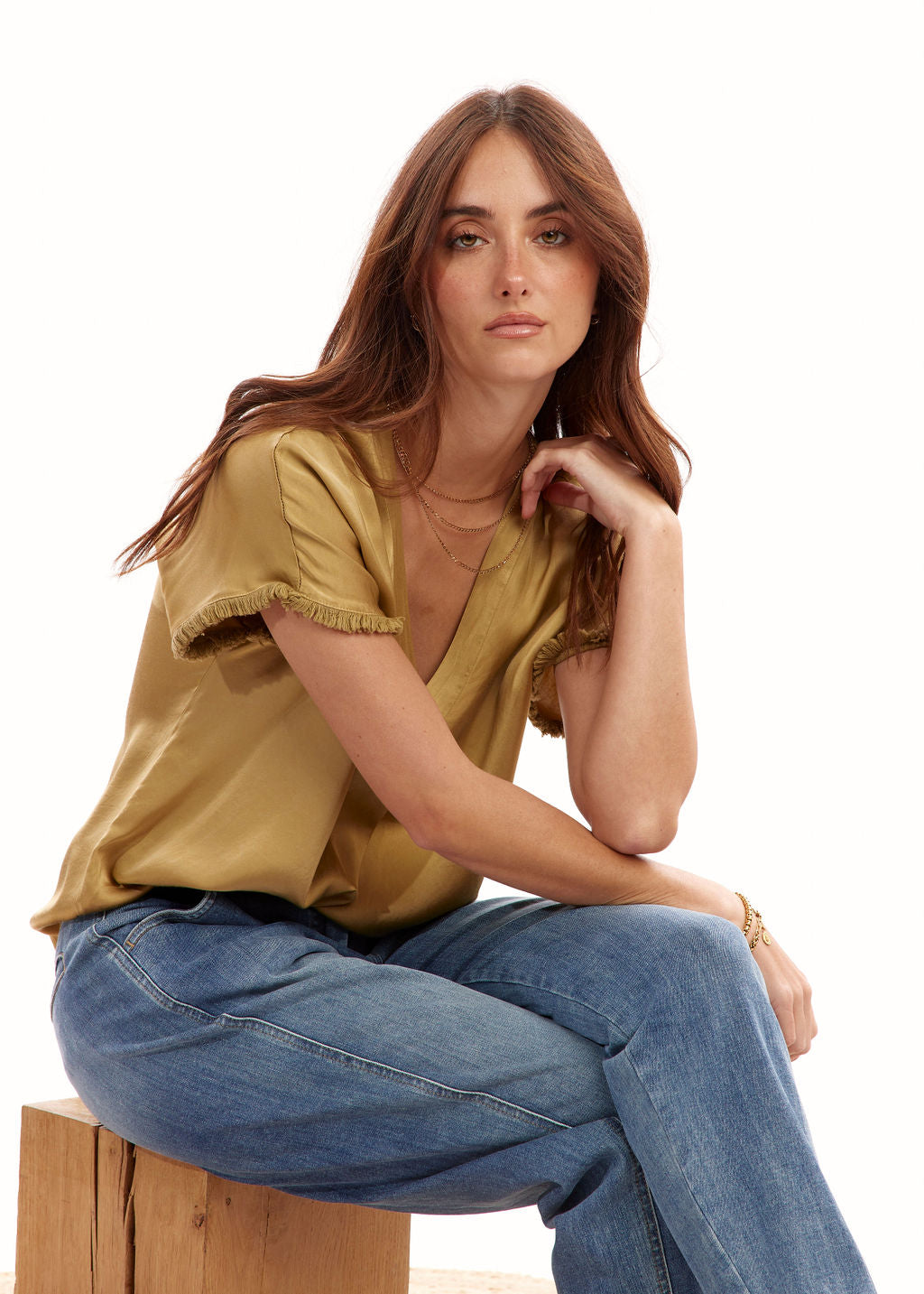 Top frangé beige | Vêtements Femme Lauren Vidal 6