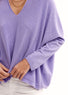 Pull oversize col V violet | Vêtements Femme Lauren Vidal 1