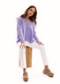 Pull oversize col V violet | Vêtements Femme Lauren Vidal 3