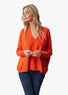 Pull oversize col V orange | Vêtements Femme Lauren Vidal 2