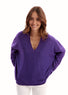 Pull oversize col V violet | Vêtements Femme Lauren Vidal 7
