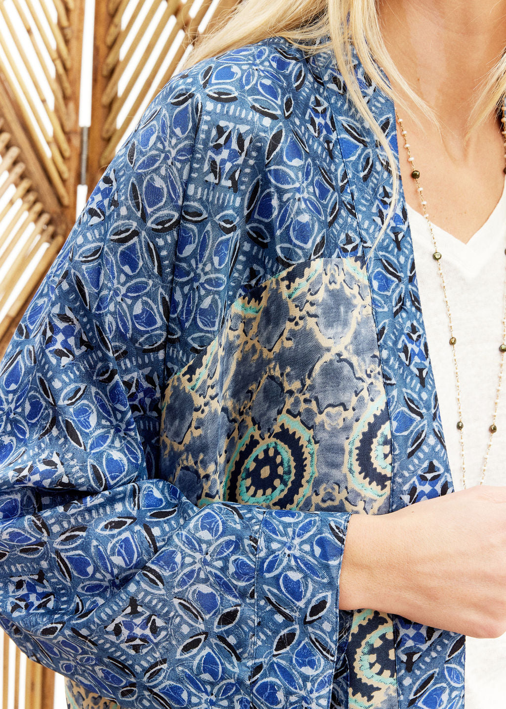 Kimono court mix and match Bleu | Vêtements Femme Lauren Vidal 5