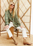Kimono court imprimé Vert | Vêtements Femme Lauren Vidal 1